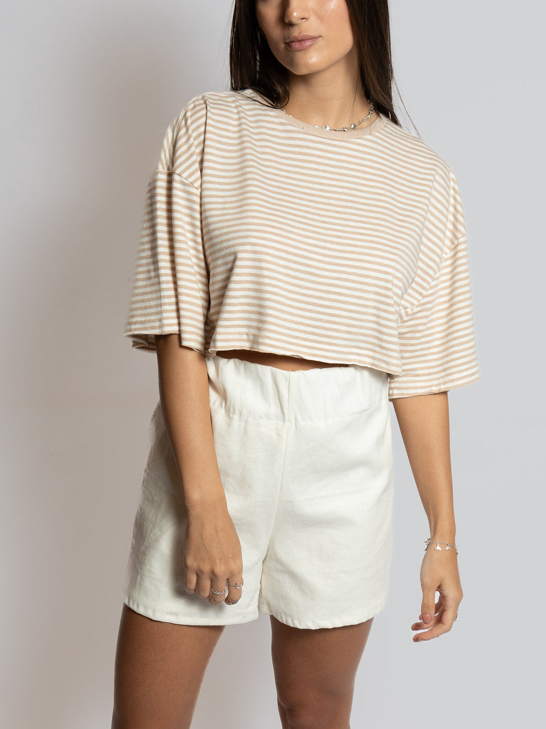 Cropped Listrado Salmão