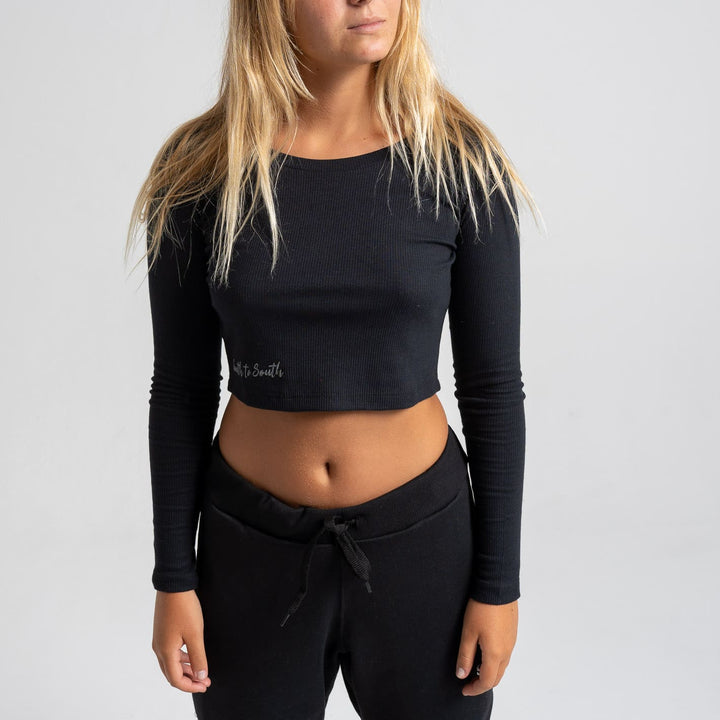 Cropped Manga Longa Preto Label