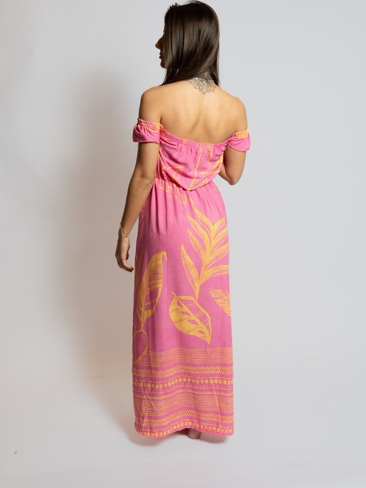 Vestido Amarelo Rosa