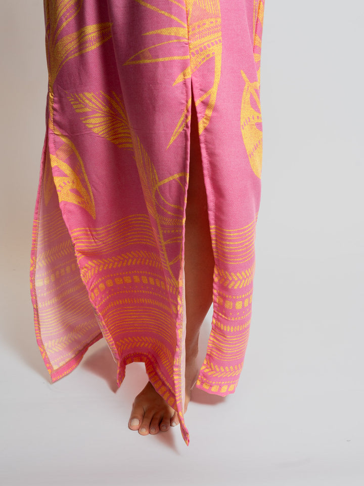 Vestido Amarelo Rosa